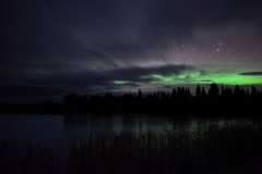 Polarlichter vor der Bergkette des Helags